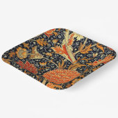 Morris - rotes, buntes Blumenmuster Papierplatte Pappteller (Gewinkelt)