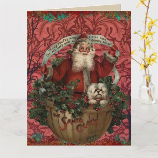 Morris Santa Claus | Urlaub Karte (Gelbe Blume)