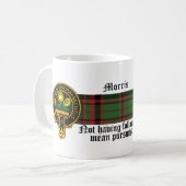 Morris schottische Wappen- und Tartan-Tasse Kaffeetasse (Vorderseite Links)