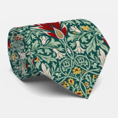Morris Snakeshead Floral Classic Botanical Green Krawatte (Gerollt)