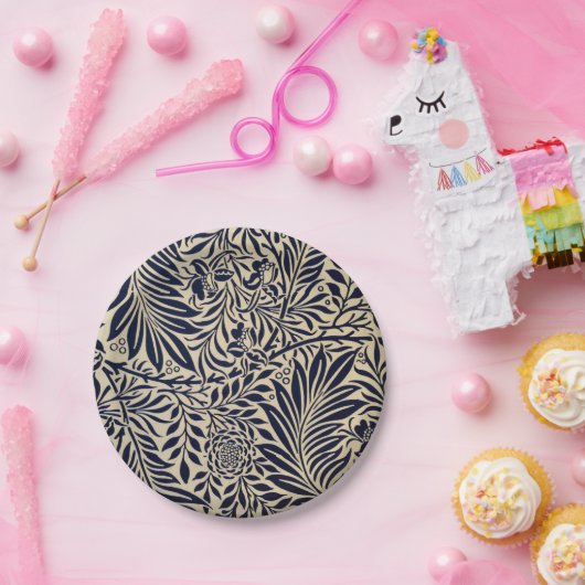 Morris - Spray - Navy Blue und neutral Pappteller (Party)