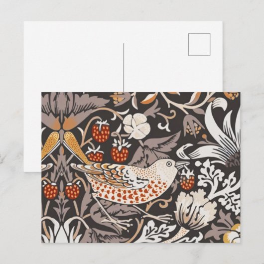 Morris Strawberry Dieb Nah-up Earth Tones Postkarte (Vorne/Hinten)