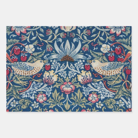 Morris Strawberry Diief Birds & Blume Pattern Geschenkpapier Set (Vorderseite)