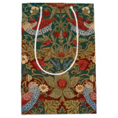 Morris - Strawberry Thief #2 Floral Pattern Mittlere Geschenktüte (Vorderseite)