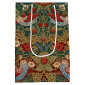 Morris - Strawberry Thief #2 Floral Pattern Mittlere Geschenktüte (Rückseite)
