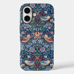 Morris Strawberry Thief Classic Indigo Blau Fein iPhone 16 Hülle
