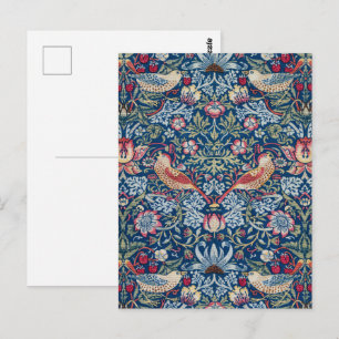 Morris Strawberry Thief Classic Indigo Blue Fein Postkarte