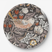 Morris Strawberry Thief Close-up Earth Tones Pappteller (Vorderseite)