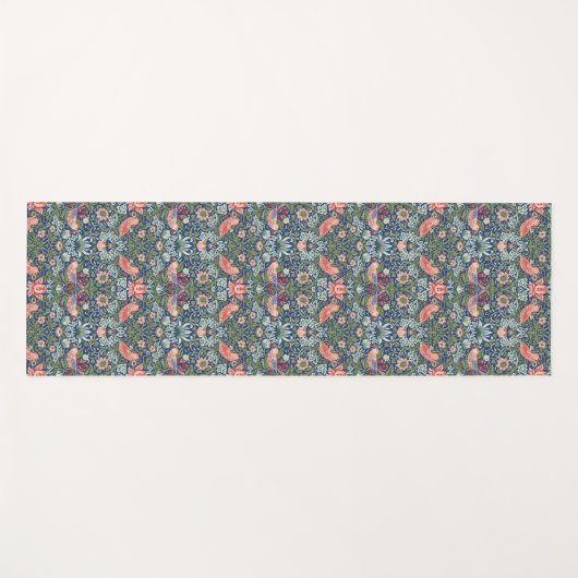 Morris Strawberry Thief Floral Pattern Blue Green Yogamatte (Vorderseite (Horizontal))