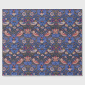 Morris Strawberry Thief Lavendel Purpur Rose Kunst Geschenkpapier (Flach)