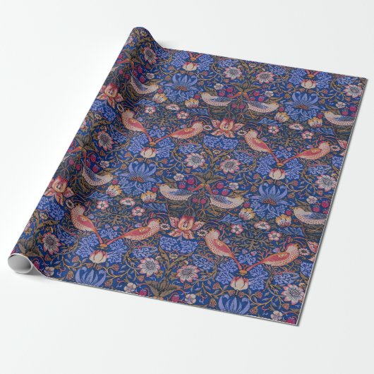 Morris Strawberry Thief Lavendel Purpur Rose Kunst Geschenkpapier (Ungerollt)