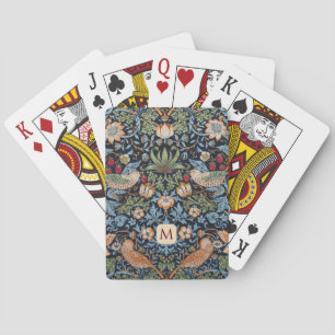 Morris Strawberry Thief Muster mit Monogramm Spielkarten