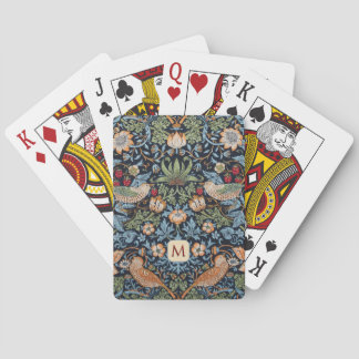 Morris Strawberry Thief Muster mit Monogramm Spielkarten