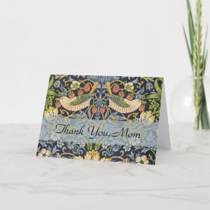 Morris Strawberry Thief Navy Blau Vintage Fine Art Dankeskarte