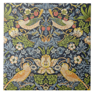 Morris Strawberry Thief Navy Blau Vintage Fine Art Fliese