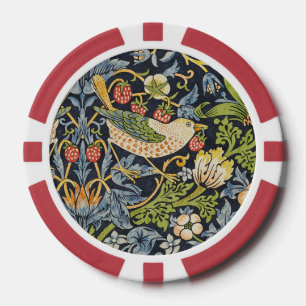 Morris Strawberry Thief Navy Blau Vintage Fine Art Pokerchips