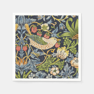 Morris Strawberry Thief Navy Blau Vintage Fine Art Serviette