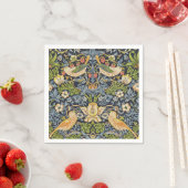 Morris Strawberry Thief Navy Blau Vintage Fine Art Serviette (Beispiel)
