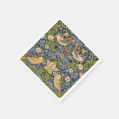 Morris Strawberry Thief Navy Blau Vintage Fine Art Serviette (Ecke)