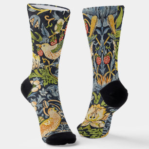 Morris Strawberry Thief Navy Blau Vintage Fine Art Socken