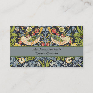 Morris Strawberry Thief Navy Blau Vintage Fine Art Visitenkarte
