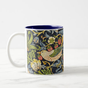 Morris Strawberry Thief Navy Blau Vintage Fine Art Zweifarbige Tasse