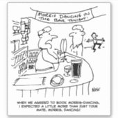Morris Tanzen in Pub Cartoon. Aufkleber (Vorderseite)