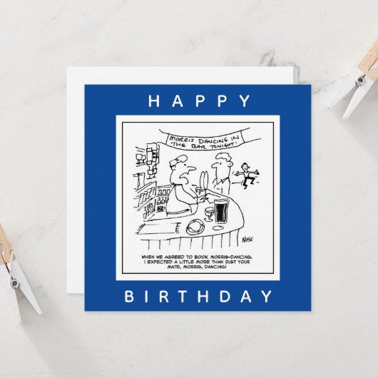 Morris Tanzen in Pub. Traditionelles Morris-Tanzen Karte (Vorderseite/Rückseite Beispiel)