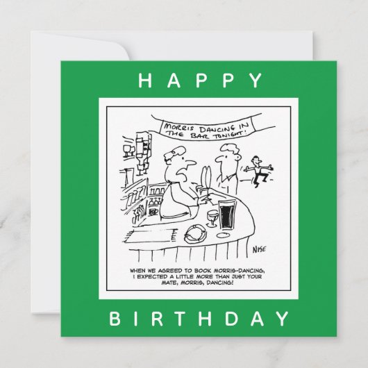 Morris Tanzen in Pub. Traditionelles Morris-Tanzen Karte (Vorderseite)