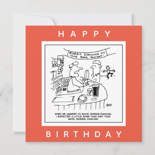 Morris Tanzen in Pub. Traditionelles Morris-Tanzen Karte (Vorderseite)