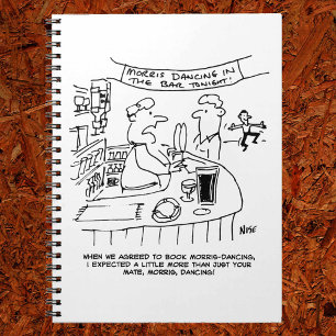 Morris Tanzen in Pub. Traditionelles Morris-Tanzen Notizblock