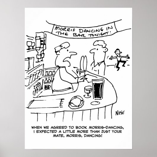 Morris Tanzen in Pub. Traditionelles Morris-Tanzen Poster (Vorne)