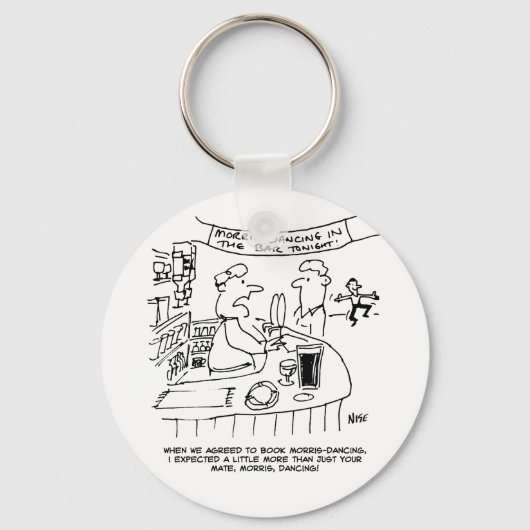 Morris Tanzen in Pub. Traditionelles Morris-Tanzen Schlüsselanhänger (Vorderseite)