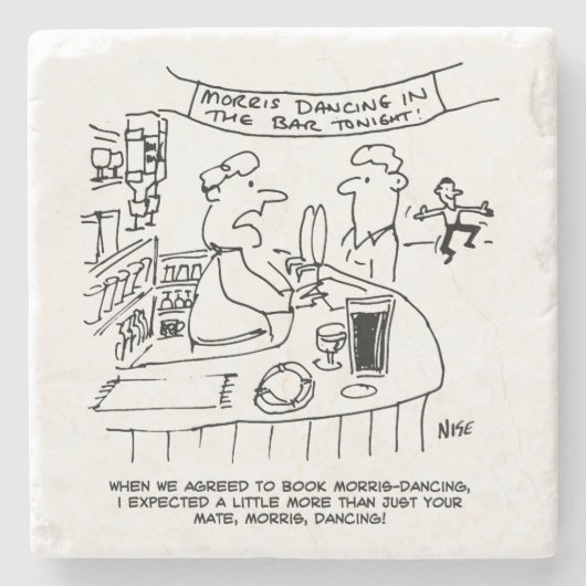 Morris Tanzen in Pub. Traditionelles Morris-Tanzen Steinuntersetzer (Vorderseite)