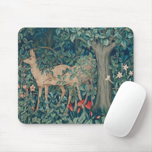 Morris Tapestry Forest Pair of Deer Mousepad (Mit Mouse)