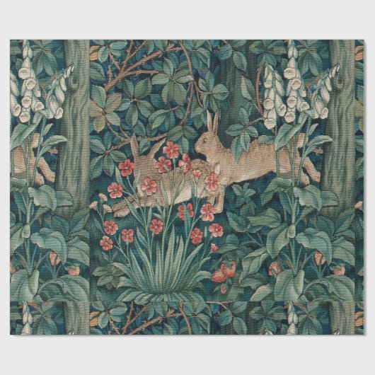 Morris Tapestry Forest Rabbits Geschenkpapier (Flach)