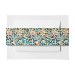 Morris Teal Blau Geißblatt Blumen Wallpaper Einladungsbanderole