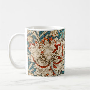 Morris Teal Blau Geißblatt Blumen Wallpaper Kaffeetasse