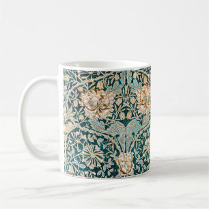 Morris Teal Blau Geißblatt Blumen Wallpaper Kaffeetasse
