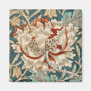 Morris Teal Blau Geißblatt Blumen Wallpaper Magnet
