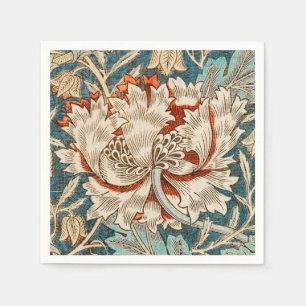 Morris Teal Blau Geißblatt Blumen Wallpaper Serviette