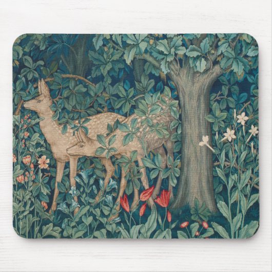 Morris-Teppich Wald Hirschpaar Mousepad (Vorne)