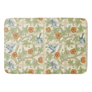 Morris' Trellis 1862 Vintage Blume & Vogelmuster Badematte