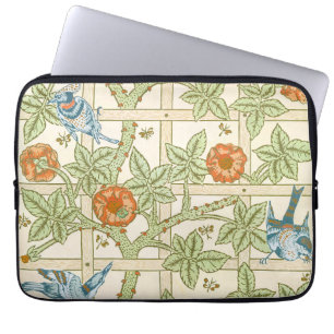 Morris' Trellis 1862 Vintage Blume & Vogelmuster Laptopschutzhülle
