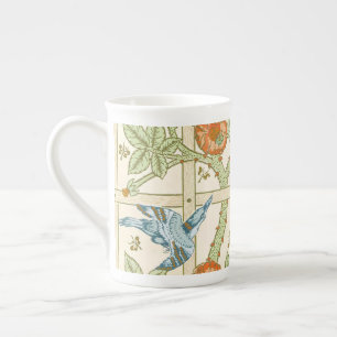 Morris' Trellis 1862 Vintage Blume & Vogelmuster Porzellantasse