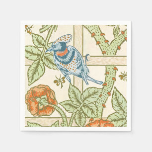 Morris' Trellis 1862 Vintage Blume & Vogelmuster Serviette