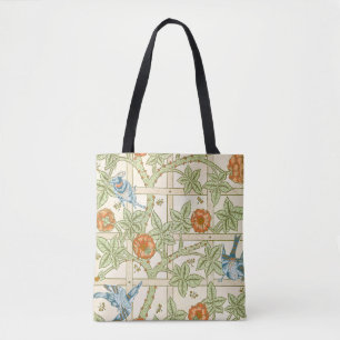 Morris' Trellis 1862 Vintage Blume & Vogelmuster Tasche