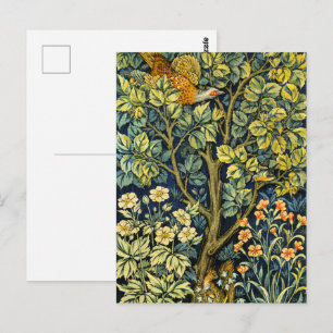Morris Vintag Pheasant Eichhörnchen und Blume Must Postkarte