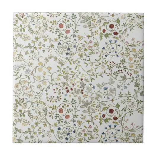 Morris vintage Windrush Stickerei Blumenmuster Fliese (Vorderseite)
