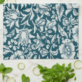 Morris Vintages Blau- und Weißblumenmuster Geschirrtuch (Gefaltet)